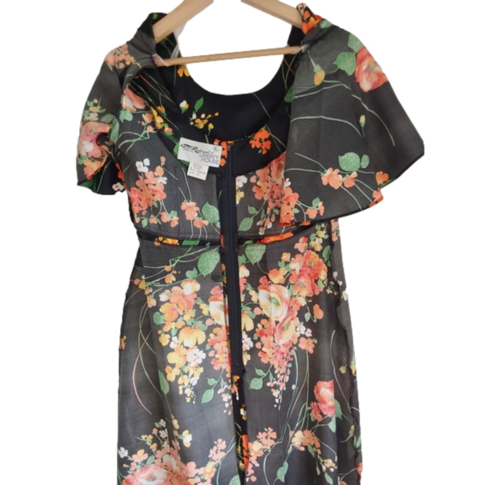 Vintage 60's/70's Tori Richard Honolulu Bright Floral Maxi Dress sz 14 - Picture 15 of 16